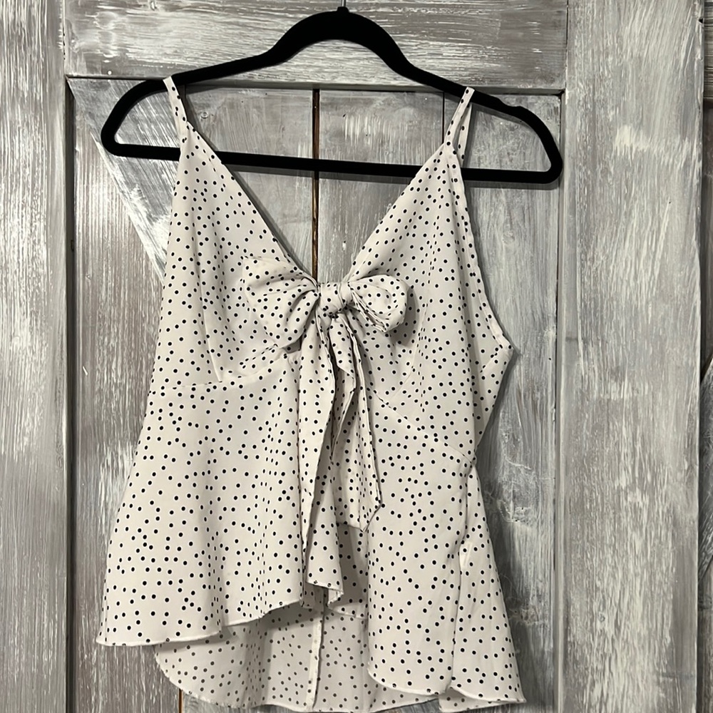 Tie front peplum top